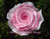 Krepprose zweif. weiß/rosa Floristenkrepp ca. 11 cm