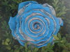Krepprose zweif. silber/iceblau Floristenkrepp ca. 11 cm